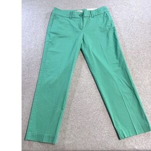 LOFT Womens Pants Size 4 Green Straight Leg Cropped Career Work NWT Ann Taylor